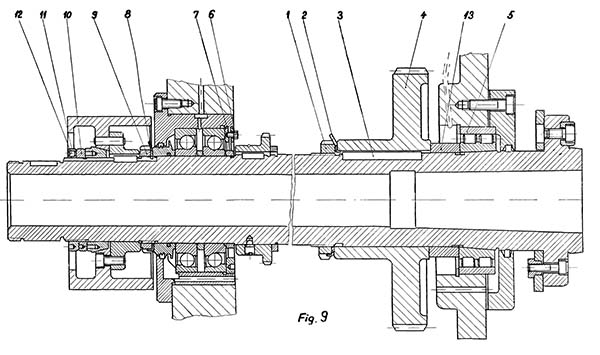 Шпиндель токарно-гвинторізного верстата SNA 400 із звичайними підшипниками Шпиндель токарно-гвинторізного верстата SNA 400 із звичайними підшипниками